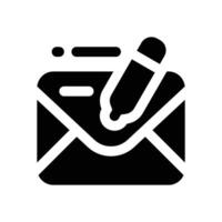 write email glyph icon. Strong and solid icon for websites and mobile apps. vector