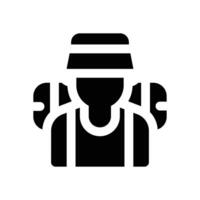 tourist glyph icon. Strong and solid icon for websites, mobile interfaces, presentations, and visual branding. High quality and easy to edit. vector