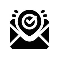 tracking email glyph icon. Strong and solid icon for websites and mobile apps. vector