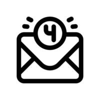 unread email line icon. Clean and minimalist icon for websites and mobile apps. vector