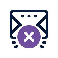 delete email dual tone icon. Sleek and modern icon for websites and mobile apps. vector