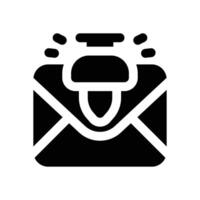 pin email glyph icon. Strong and solid icon for websites and mobile apps. vector