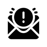 email notification glyph icon. Strong and solid icon for websites and mobile apps. vector