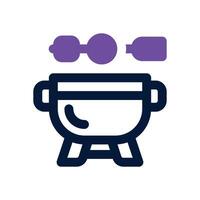 barbecue dual tone icon. Sleek and modern icon for websites and mobile apps. vector