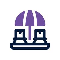 beach umbrella dual tone icon. Sleek and modern icon for websites and mobile apps. vector