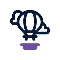 hot air balloon dual tone icon. Sleek and modern icon for websites and mobile apps. vector