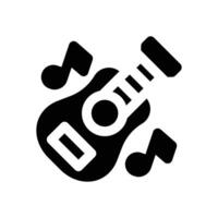 guitar glyph icon. Strong and solid icon for websites and mobile apps. vector