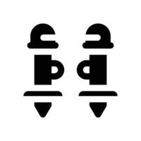 trekking pole glyph icon. Strong and solid icon for websites and mobile apps. vector