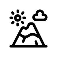 mountain line icon. Clean and minimalist icon for websites, mobile apps, presentations, and logos. Fully scalable and customizable for any project. vector