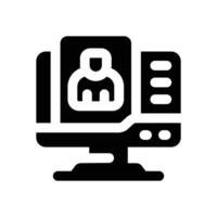 online resume glyph icon. Strong and solid icon for websites and mobile apps. vector