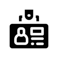 id badge glyph icon. Strong and solid icon for websites and mobile apps. vector