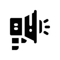 megephone glyph icon. Strong and solid icon for websites and mobile apps. vector