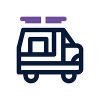 camper van dual tone icon. Sleek and modern icon for websites and mobile apps. vector