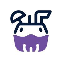 coconut drink dual tone icon. Sleek and modern icon for websites and mobile apps. vector