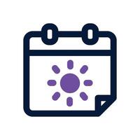 summer time dual tone icon. Sleek and modern icon for websites and mobile apps. vector