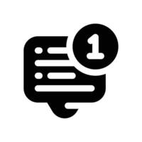 chat notification glyph icon. Strong and solid icon for websites and mobile apps. vector