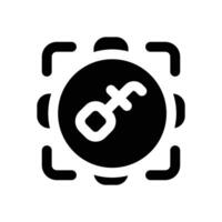 key target glyph icon. Strong and solid icon for websites and mobile apps. vector