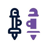trekking pole dual tone icon. Sleek and modern icon for websites and mobile apps. vector