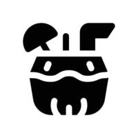 coconut drink glyph icon. Strong and solid icon for websites and mobile apps. vector