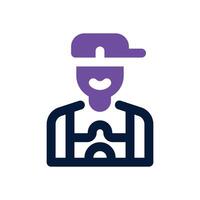 travel blogger dual tone icon. Sleek and modern icon for websites and mobile apps. vector