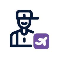 traveler dual tone icon. Sleek and modern icon for websites and mobile apps. vector