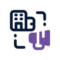 company ads dual tone icon. Sleek and modern icon for websites and mobile apps. vector