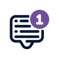 chat notification dual tone icon. Sleek and modern icon for websites and mobile apps. vector
