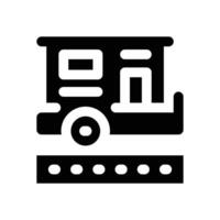 trailer glyph icon. Strong and solid icon for websites and mobile apps. vector