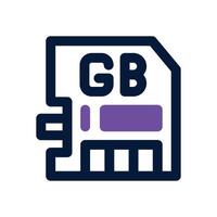 memory card duotone icon. Sleek and modern icon for websites, mobile apps, marketing materials, and corporate design. Fully scalable and ready to use. vector