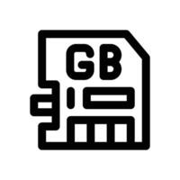 memory card line icon. Clean and minimalist icon for websites and mobile apps. vector