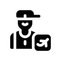 traveler glyph icon. Strong and solid icon for websites and mobile apps. vector