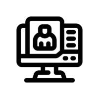 online resume line icon. Clean and minimalist icon for websites and mobile apps. vector
