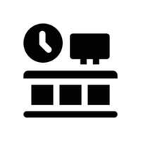 reception desk glyph icon. Strong and solid icon for websites and mobile apps. vector