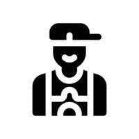 travel blogger glyph icon. Strong and solid icon for websites and mobile apps. vector