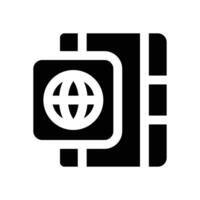 passport glyph icon. Strong and solid icon for websites and mobile apps. vector