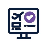 flight booking dual tone icon. Sleek and modern icon for websites and mobile apps. vector
