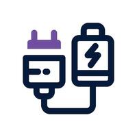 charger dual tone icon. Sleek and modern icon for websites and mobile apps. vector