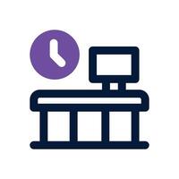 reception desk dual tone icon. Sleek and modern icon for websites and mobile apps. vector