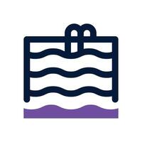 swimming pool dual tone icon. Sleek and modern icon for websites and mobile apps. vector