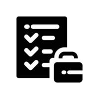 packing list glyph icon. Strong and solid icon for websites and mobile apps. vector