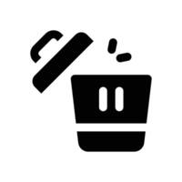 bin glyph icon. Strong and solid icon for websites, mobile interfaces, presentations, and visual branding. High quality and easy to edit. vector