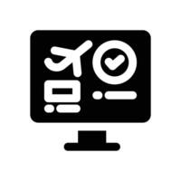 flight booking glyph icon. Strong and solid icon for websites and mobile apps. vector
