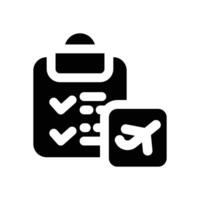 itinerary glyph icon. Strong and solid icon for websites and mobile apps. vector
