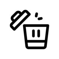 bin line icon. Clean and minimalist icon for websites, mobile apps, presentations, and logos. Fully scalable and customizable for any project. vector