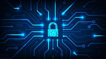 Technology abstract digital security Hi tech line circuit board with dark blue background vector