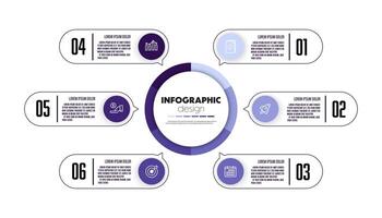 infographics template diagrams presentations and business concept charts with 6 options vector