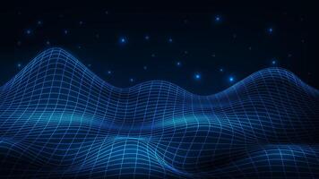 Abstract line wave hi-tech dynamic shape composition background vector