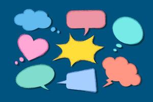 Bright empty hand drawn speech bubbles vector