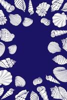 Seashells frame. Sea and ocean design template. card templates. vector