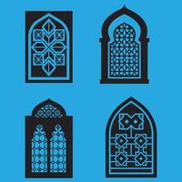 Geometric Lattice Window Illustration vector
